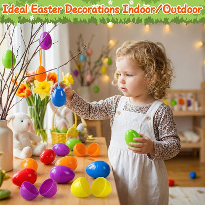kortes 1000pcs Plastic Easter Eggs, 6 Colors 2.3" Empty Fillable Eggs Bulk for Easter Basket Stuffers Easter Eggs Hunts Party Favors, Classroom Prize Supplies (1000)