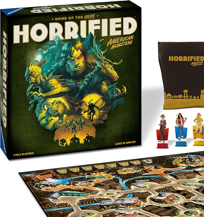 Ravensburger Horrified Games - American Monsters - Strategy Board Game - Boost Critical Thinking &amp Teamwork - Cooperative Gameplay - Unique Monster Challenges - 1 to 5 Players - Adults &amp Kids