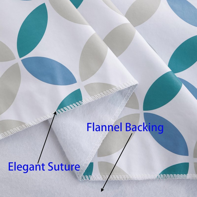 Walrus Heavy Duty Vinyl Tablecloth with Flannel Backing Waterproof Oil-Proof Plastic Table Cloth Stain-Resistant Wipeable Table Cover for Indoor and Outdoor (Geometric Leaf,60x84 Inch)