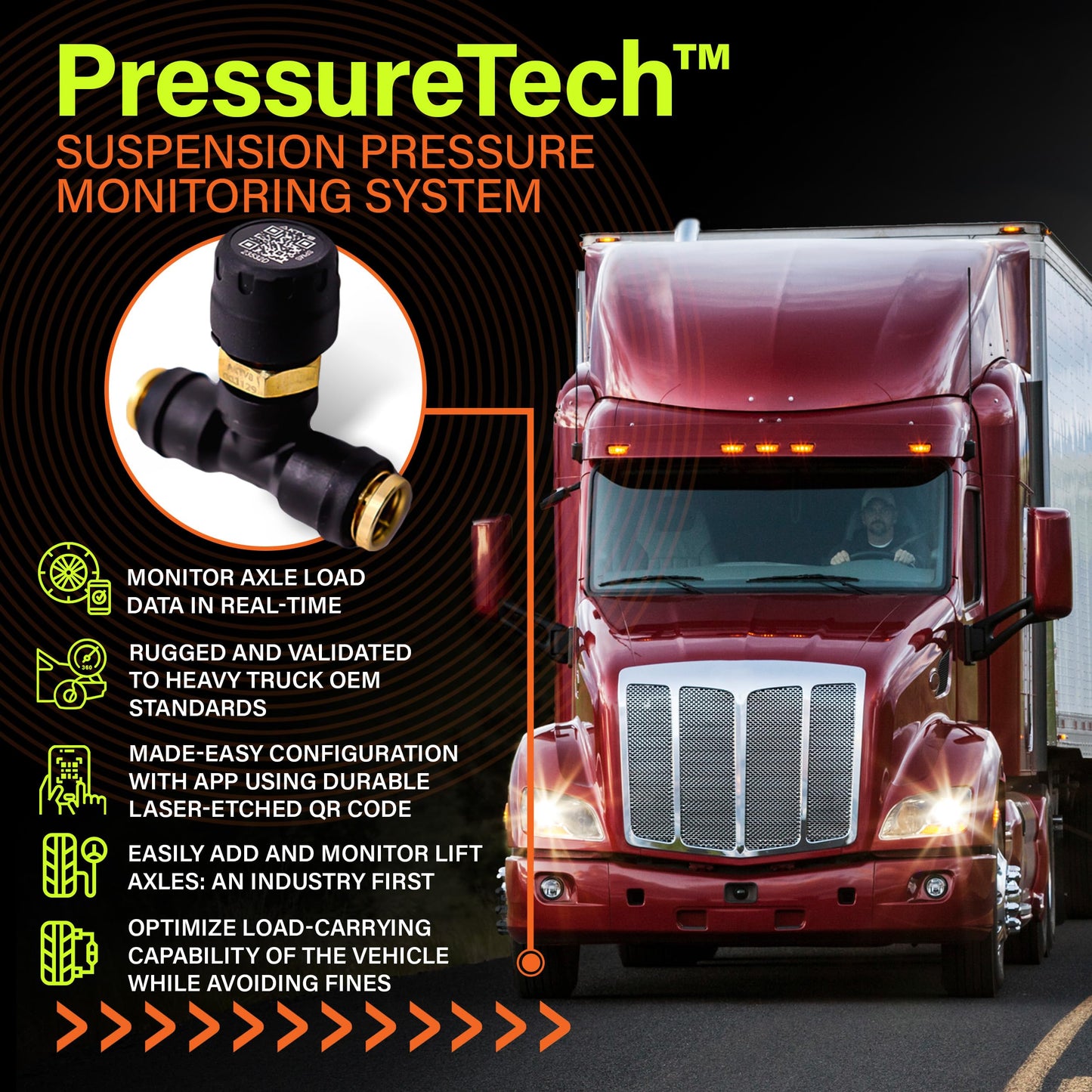 AKTV8 PressureTech™ Onboard Scale System - Real-Time Load Measurement for Trucks and Range Extender Kit for Commercial Vehicles
