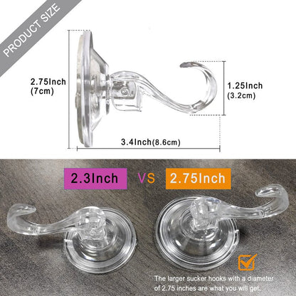 2 pack Suction Cup Wreath Hanger ，Large Clear Vacuum Heavy-Duty Reusable Wreath Hooks，use for Windows Tiles Glass Smooth Doors Mirrors to Hang Bags Coats Umbrellas kitchenware and Christmas Wreaths