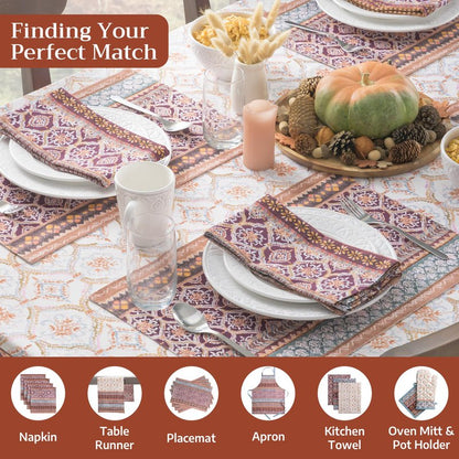 Maison d' Hermine Table Cloth Square Table 100% Cotton 54 x 54 Inches Fall Tablecloth Reusable Everyday Use for Thanksgiving Christmas Decorations Dining Farmhouse Party (Fair Isle)