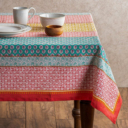 Maison d' Hermine Table Cloth Rectangle Table 100% Cotton 60 x 108 Inches Tablecloth Reusable Decorative for Dining Kitchen Room Farmhouse Home Gifts for Mothers Day Spring Summer - Provence