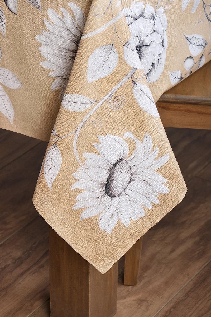 Maison d' Hermine Table Cloth Square Table 100% Cotton 60 x 60 Inches Fall Tablecloth Reusable Everyday Use for Thanksgiving Christmas Decorations Dining Farmhouse Party (Pretty Autumn)
