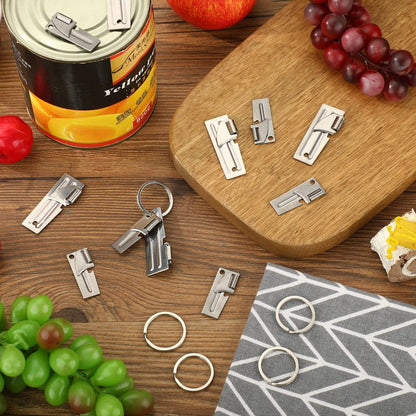 P-38 and P-51 Military Style Can Openers with Key Rings Stainless Steel Camping Can Opener Portable for Kitchen Travel Camping Survival(12 Set)