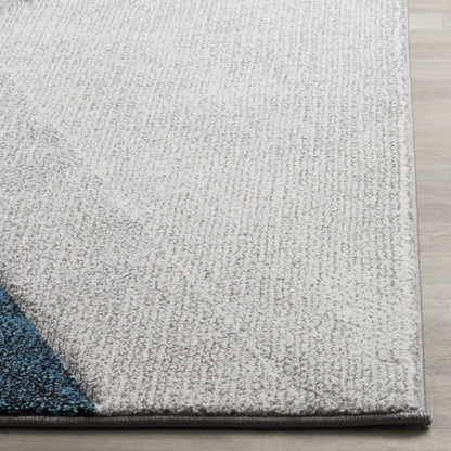 SAFAVIEH Hollywood Collection Area Rug - 9' x 12', Grey & Teal, Mid-Century Modern Design, Non-Shedding & Easy Care, Ideal for High Traffic Areas in Living Room, Bedroom (HLW710D)