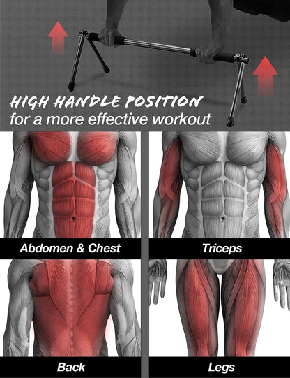 Withgear Folding Push Up Bar - Portable and Lightweight Sturdy Duralumin Metal Push Up Bars and Indoor and Outdoor Parallette Bar for Men and Women Swan Black