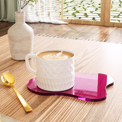 Leadiy Acrylic Coaster for Desk, Clear Bar Drink Coaster, Clear Cloud Shape Coffee Cup Coaster, Perfect for Tabletop Protection and Accessories Display.