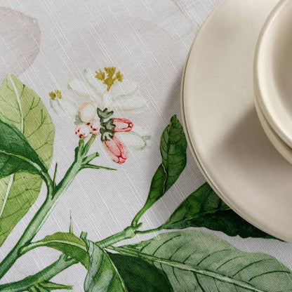 Maison d' Hermine Table Cloth Round Table 100% Cotton 63 Round Inches Tablecloth Reusable Decorative for Dining Kitchen Room Farmhouse Home Gifts for Mothers Day Spring Summer - Limoncello