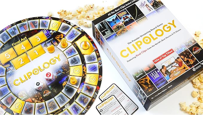 Clipology Game - The Premier Streaming Board Game Featuring Real Clips From The World's Best Movies &amp TV Shows | Movie Trivia Game