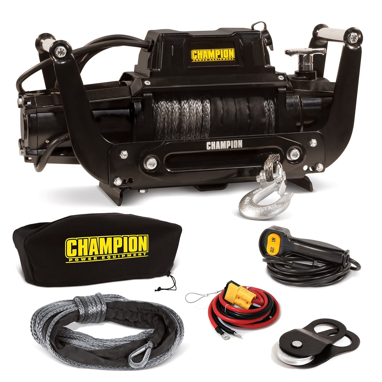 Champion Power Equipment 12,000-lb.Truck/SUV Synthetic Rope Winch Kit with Speed Mount