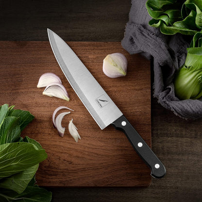 Kitchen Knife, 3-Pcs Knife Set With Sheath, 8 Inch Chef Knife, 4.5 Inch Utility Knife, 4 Inch Paring Chef Knife, Stainless Steel, Black