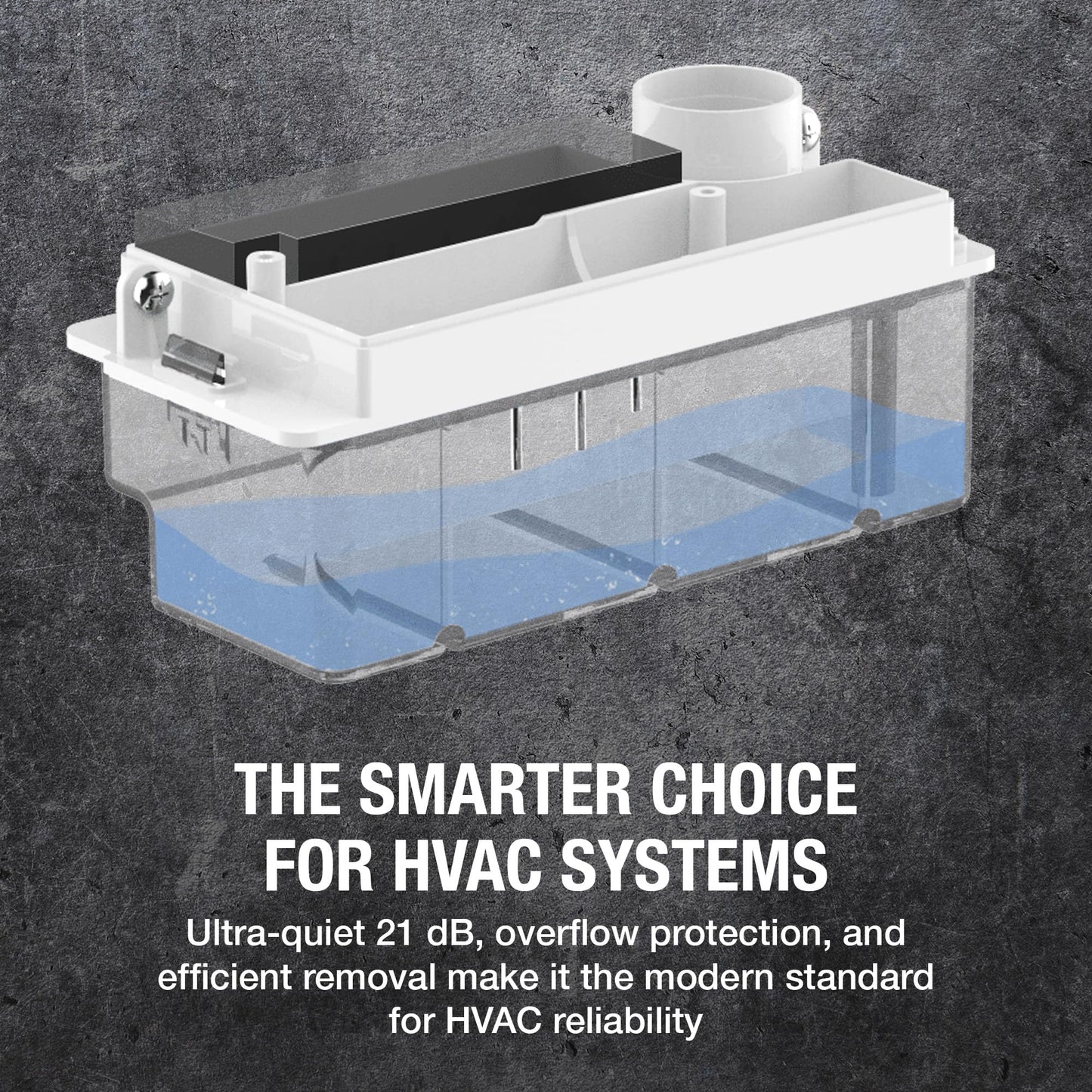NAVAC NCB10 Mini-Split Condensate Pump - Ultra Quiet Design, HVAC Condensate Pump, Brushless DC Motor - Reliable Performance, Overflow Protection Sensor, 6.7 fl oz Tank Capacity, 10.6 GPH, 39 ft Lift