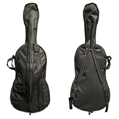 Paititi CE3005PE Scholar 256 Ebony Fitted Matte Finish Wood Cello with Soft Case, Brazilwood Bow, Rosin and Stopper (3/4)
