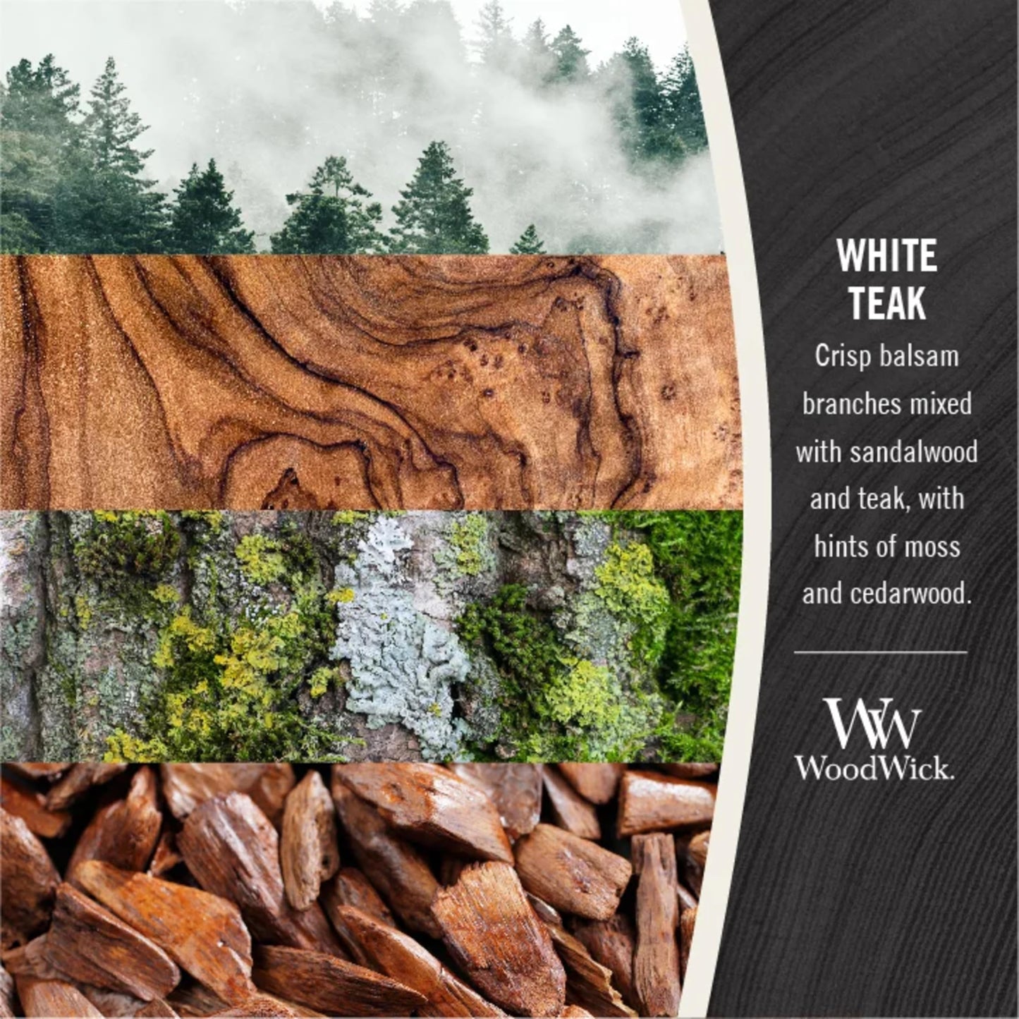 WoodWick White Teak Gifts for Women and Men, 16 oz Ellipse Candle with Crackling Wick