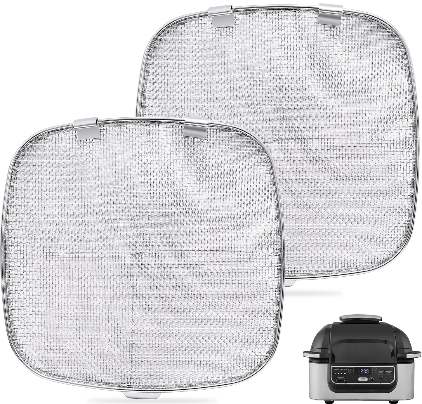 Stainless Steel Splatter Shield for Ninja Foodi AG301, Air Fryer Accessories for Ninja Foodi 5-in-1 Indoor Grill, Replacement Parts Splatter Screen for Ninja Foodi AG300, AG300C,AG301C, AG302, AG400
