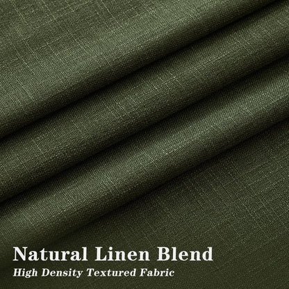 IVAPUPU Linen Pinch Pleated Blackout Curtains for Bedroom - Full Black Out Green Curtains 84 Inch Long 2 Panel for Living Room Darkening Thermal Window Curtain Drapes for Christmas Decor