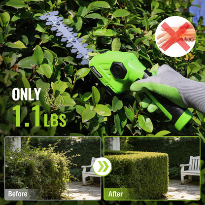 WORKPRO Cordless Grass Shear & Shrubbery Trimmer - 2 in 1 Handheld Hedge Trimmer 7.2V Electric Grass Cutter 2.0Ah Rechargeable Lithium-Ion Battery and USB Cable Included
