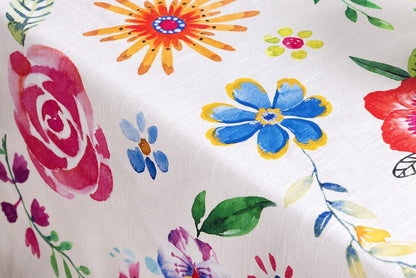 Maison d' Hermine Table Cloth Rectangle Table 100% Cotton 54 x 72 Inches Tablecloth Reusable Decorative for Dining Kitchen Farmhouse Home Gifts for Mothers Day Spring Summer - Happy Florals - Sweety
