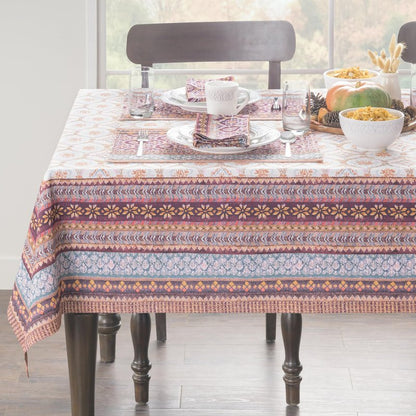 Maison d' Hermine Table Cloth Rectangle Table 100% Cotton 60 x 90 Inches Fall Tablecloth Reusable Everyday Use for Thanksgiving Christmas Decorations Dining Farmhouse Party (Fair Isle)