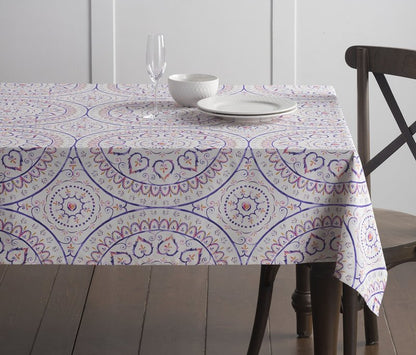 Maison d' Hermine Table Cloth Rectangle Table 100% Cotton 60 x 120 Inches Tablecloth Reusable Decorative for Dining Kitchen Room Farmhouse Home Gifts for Mothers Day Spring Summer - Mandala