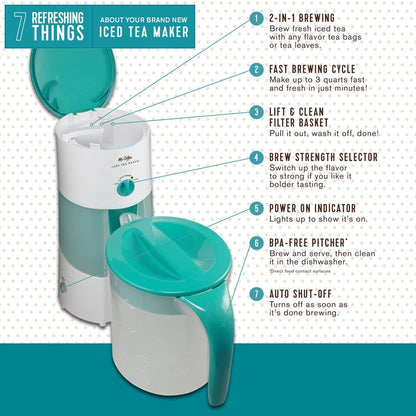 Mr. Coffee 3-Quart Adjustable Brew Strength Iced Tea Maker