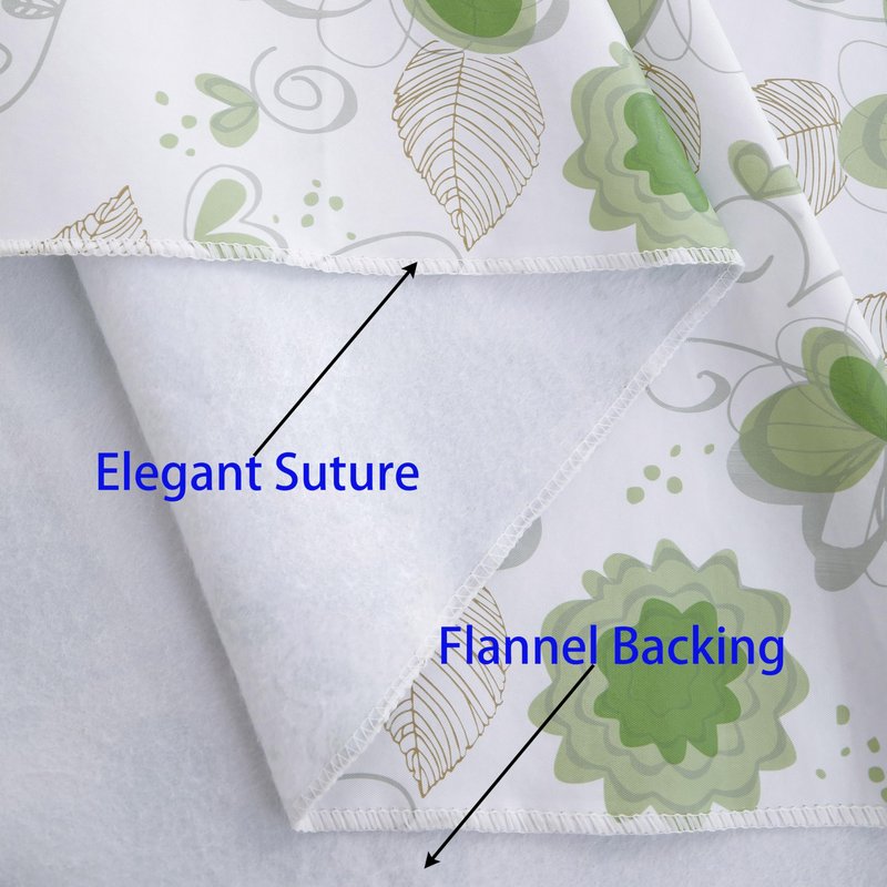 Heavy Duty Vinyl Tablecloth with Flannel Backing Waterproof Oil-Proof Plastic Table Cloth Stain-Resistant Wipeable Rectangle or Square Table Cover for Indoor and Outdoor (Floral and Leaf,60x84 Inch)