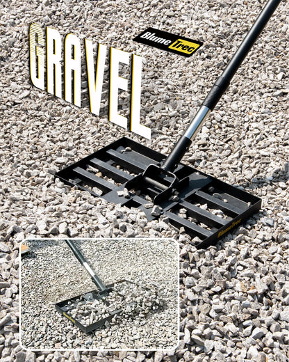 BlumeTrec Lawn Leveling Rake, 17"x10" Heavy Duty Sand Leveling Tool with 6.7FT Stainless Steel Long Handle, Golf Rake for Soil, Compost, Gravel, Lawn Leveler for Yard, Garden, Landscaping Level Tool