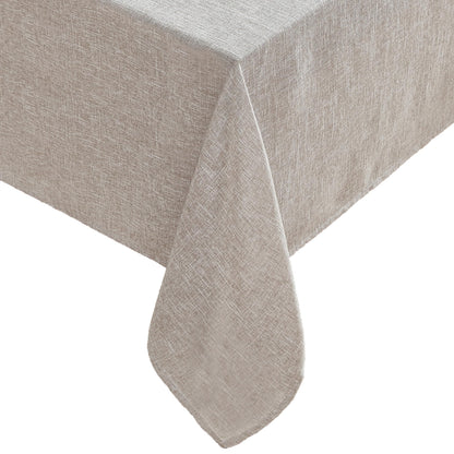 Laura Ashley Harper Luxuriously Smooth Fabric Tablecloth for Formal or Casual Dining, Holiday, Banquet, Wedding or Party, 60" x 144", Taupe