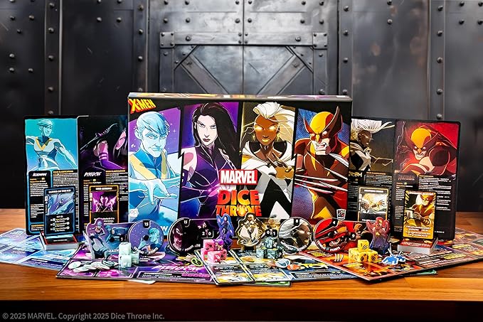 Marvel X-Men Dice Throne Box 1 4 Hero Box Featuring Wolverine Iceman Psylocke &amp Storm Competitive Dice Board Game Stand-Alone &amp Cross Compatible with All Dice Throne Heroes Officially Li