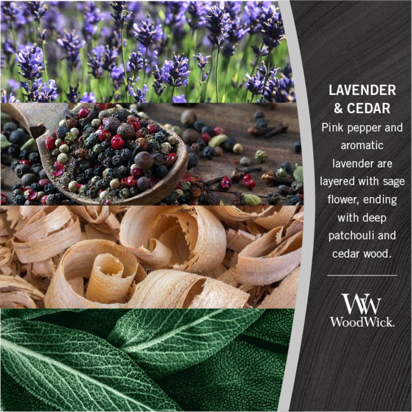 WoodWick Lavender & Cedar Holiday Candle Gifts for Women and Men, 16 oz Ellipse Candle with Crackling Wick