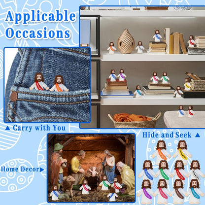 100 Pack Little Jesus Figures, Mini Jesus Figurines in Bulk Easter Jesus Loves You Tiny Christ Toys to Hide and Seek Sunday School Religious Party Favors Baby Jesu Baptism Gift for Easter Egg Stuffers