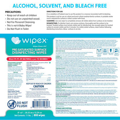 Wipex Gym Wipes Disinfecting Refills for Fitness Equipment & Commercial Gyms, EPA Registered Antibacterial Wipes, Kills Germs in 15 Seconds, Bulk 800 Count Roll for Dispensers
