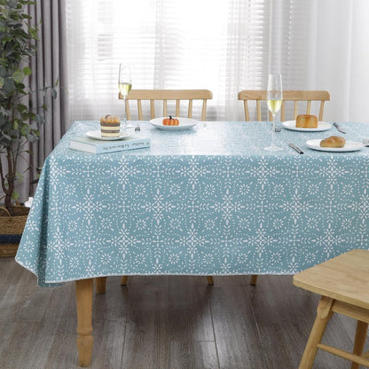 Walrus Heavy Duty Vinyl Tablecloth with Flannel Backing Waterproof Oil-Proof Plastic Table Cloth Stain-Resistant Wipeable Table Cover for Indoor and Outdoor (Perforated Floral,60x84 Inch)