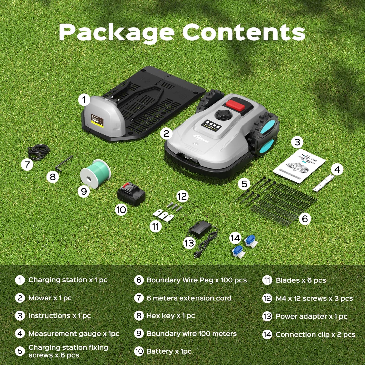 2026 New Robot Lawn Mower with App Control – Features Adjustable Cutting Height, Auto-Charging, Obstacle Detection and Brushless Motor for Lawns Up to 1/8 Acre, Gray