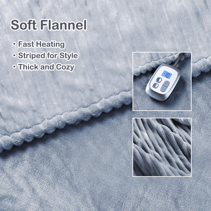 Electric Heated Blanket Full Size 72"x84", Cozy Large Oversized, 5 Heating Levels & 10 Hours Auto Off, Cozy for Bed, Sofa, & Office, Machine Washable, Purple