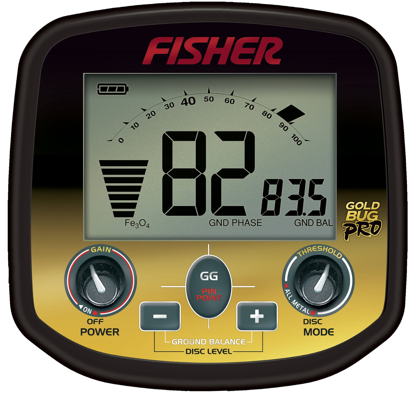Fisher Labs Gold Bug Pro Metal Detector, Black (GOLDBUG-PRO) - Finds Small Gold Nuggets, Variable Breakpoint Tone Discrimination, Real-Time Ground Balancing, Lightweight, 19kHz Frequency