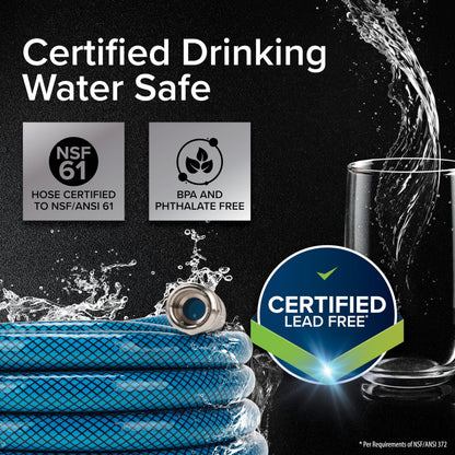 Camco (22853) 50ft Premium Drinking Water Hose - Anti-Kink Design, 20% Thicker Than Standard Hoses (5/8"Inside Diameter),Blue