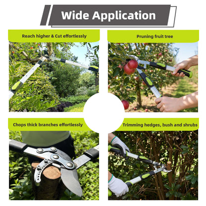 YRTSH Loppers for Tree Trimming Heavy Duty Branch Cutter with Compound Action, Effortless Tree Pruner Extendable 21-26" Loppers for Gardening, Long Handle Pruning Shears with 1.6" Clean Cut Capacity