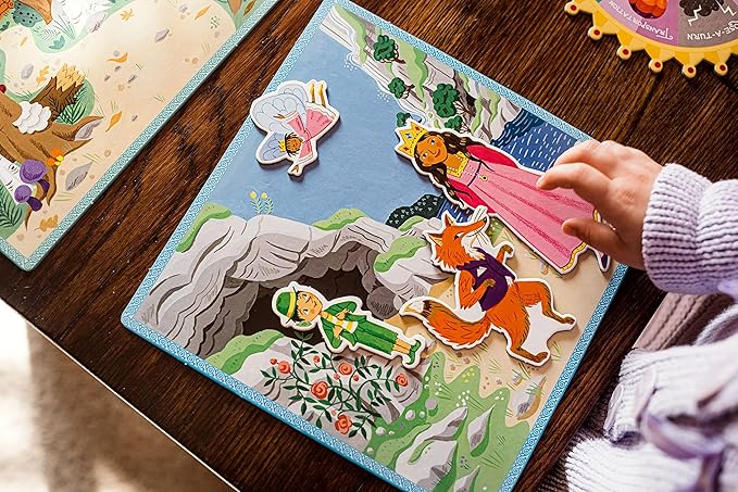 eeBoo: Fairytale Spinner Collect The Elements &amp Tell a Story Create Your Own Story as You Play for 2 to 4 Players for Ages 5 and up