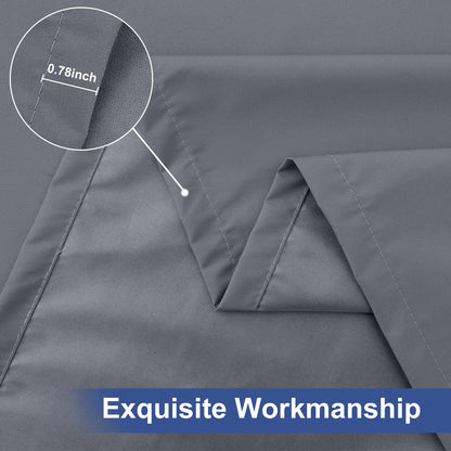homing 2 Pack 6 Foot Rectangle Elastic Fitted Tablecloth, Waterproof Fabric Table Cover, Washable Polyester Table Cloth for Picnic, Camping, Outdoor (Grey, 30" x 72")