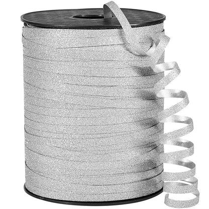 PartyWoo Silver Ribbon - 500 Yard Curling Ribbon for Crafts, Balloons, Gift Wrapping, Florist Flowers (1 Roll)