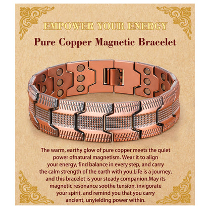 HEYOLL Copper Bracelet for Men Pure Copper Magnetic Bracelets for Mens Adjustable Bracelet Birthday Gifts for Him Mens Jewelry Pulsera De Cobre Para Hombres