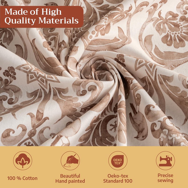 Maison d' Hermine Table Cloth Square Table 100% Cotton 54 x 54 Inches Fall Tablecloth Reusable Everyday Use for Thanksgiving Christmas Decorations Dining Farmhouse Party (Allure)