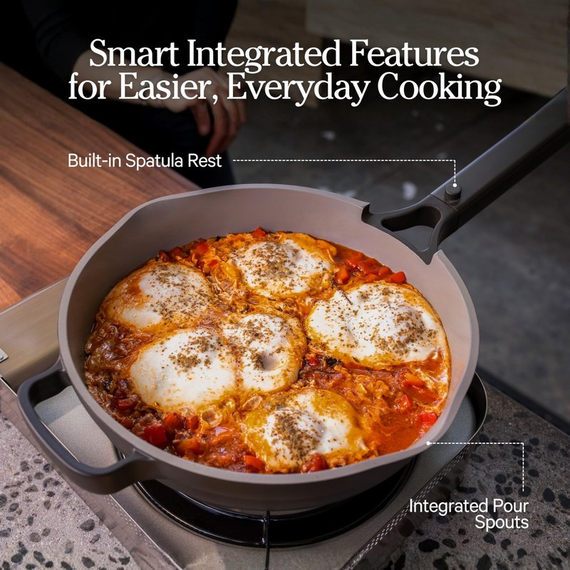 Our Place Large Always Pan | 12.5" Ceramic Pan with Modular Lid & Beechwood Spatula | Patented 10-in-1 Nonstick, Non-Toxic Cookware Made Without PFAS | Induction & Oven-Safe up to 450°F | Lavender