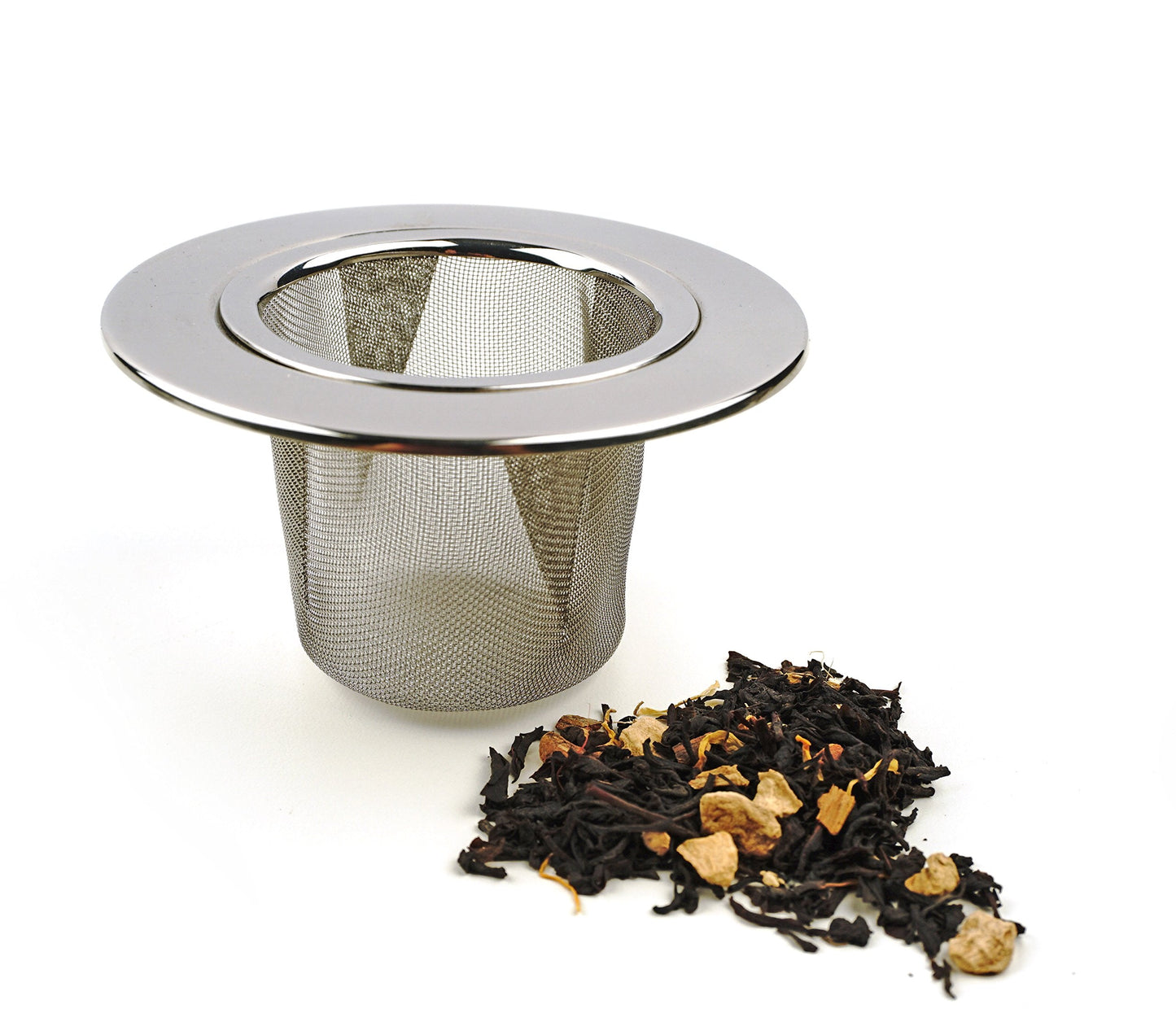 RSVP International Loose Leaf Tea Strainer, 18/8 Stainless Steel, Dishwasher Safe, 3.75" Diameter