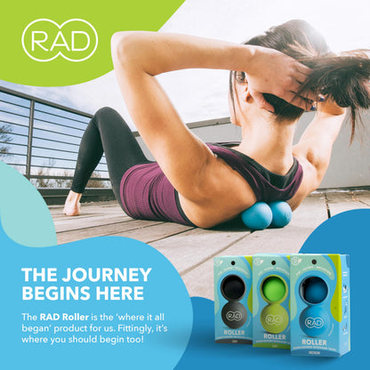 RAD Original Peanut Massage Ball – Medium Density Yoga Deep Tissue Roller Ball – Myofascial Release for Back, Neck, Feet, Psoas & Spine – Suboccipital & Thoracic Trigger Point Therapy