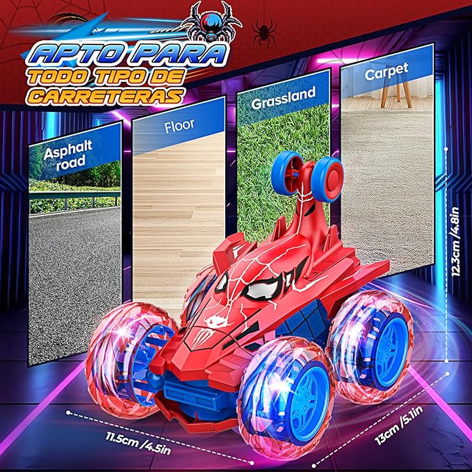 Remote Control Car RC Cars Toys for Boys Ages 4-12Cool Rechargeable Stunt RC Car with 360 Flips 4WD Wheel LightsFun Outdoor Toys for Kids Birthday Gifts Chritmas 4 5 6 7 8 9 10 11 12 Year Old