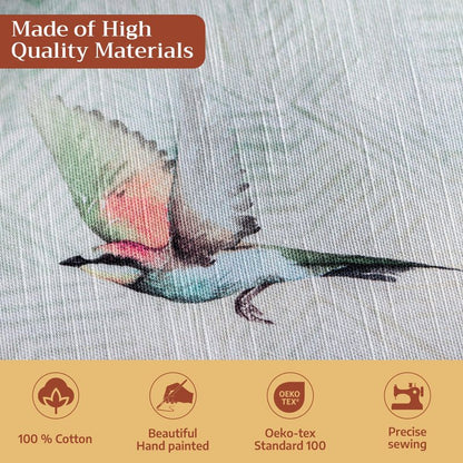 Maison d' Hermine Table Cloth Rectangle Table 100% Cotton 54 x 72 Inches Tablecloth Reusable Decorative for Dining Kitchen Room Farmhouse Home Gifts for Mothers Day Spring Summer - Flying Birds