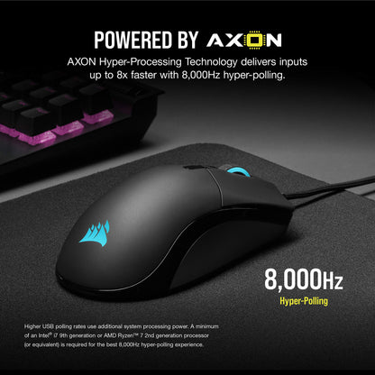 Corsair Sabre RGB PRO Champion Series FPS/MOBA Gaming Mouse - Ergonomic Shape for Esports and Competitive Play - Ultra-Lightweight 74g - Flexible Paracord Cable